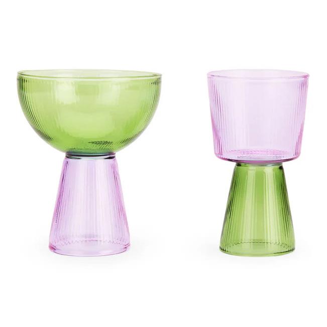 MoMA Yinka Ilori Glassware Set Of 2 - Green Purple